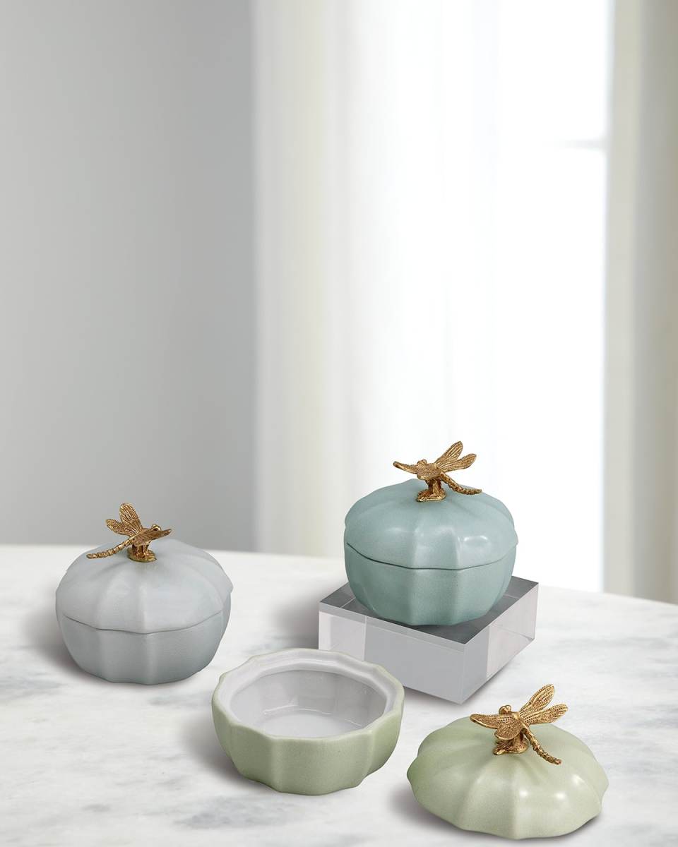 Dragonfly Scallop Boxes, Set of 3